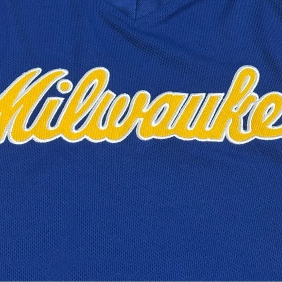Milwaukee Brewers Majestic MLB Cooperstown World Series 1982 Jersey Mens Small - Picture 3 of 7